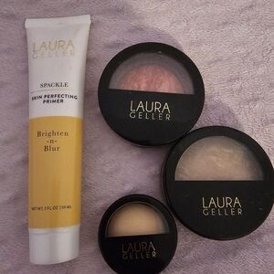 Laura Geller Brighten-n-Blur Primer & Powder Set in Yellow, Pink, Beige